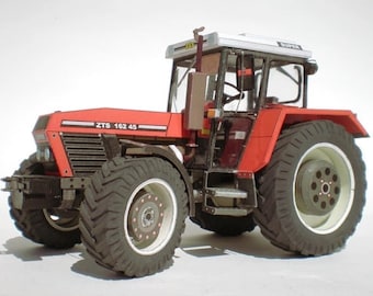 Zestaw PaperCraft Traktor 3D papierowy model do tworzenia planów PDF DIY szablon