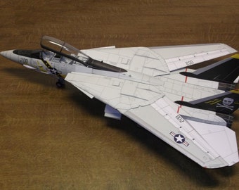 Zestaw PaperCraft Samolot F-14 Tomcat 3d papierowy model do tworzenia planów PDF do drukowania, wycinania i klejenia DIY szablon do tworzenia papieru hobby puzzle wystrój