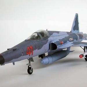 Kit de PaperCraft, avión F-5 Tiger, modelo de papel 3D, kit de manualidades, planos en PDF para imprimir, cortar y pegar, plantilla de manualidades de papel para bricolaje, pasatiempo, rompecabezas, decoración