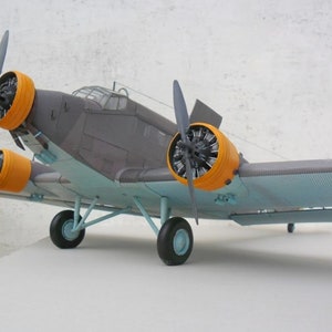 Kit de PaperCraft, avión Ju 52 Junkers, modelo de papel 3D, kit de manualidades, planos en PDF, plantilla de manualidades de papel para bricolaje, pasatiempo, rompecabezas, regalo