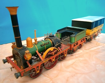 PaperCraft kit locomotive Adler train 3d paper model crafting kit PDF plans DIY template