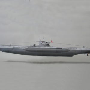 Kit PaperCraft VII-C: Submarino U-boat 3D, modelo de papel, kit de manualidades, planos en PDF para crear plantillas de papel para manualidades, rompecabezas y decoración.
