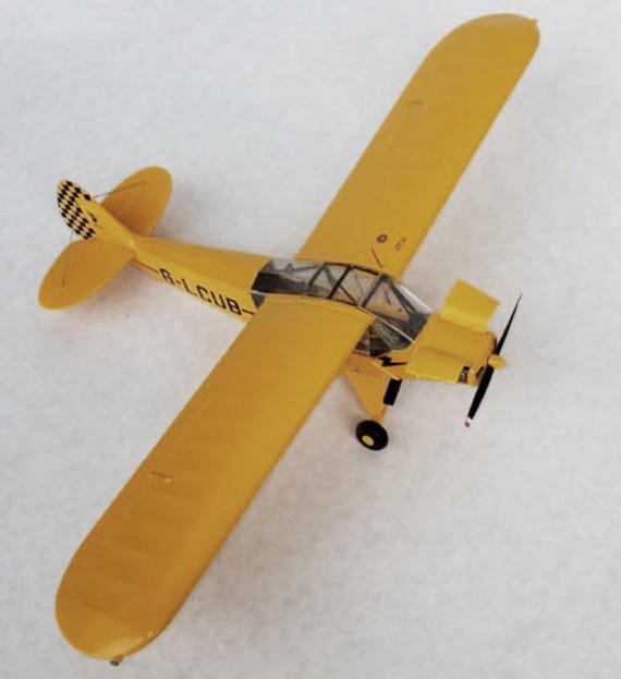 PaperCraft kit PA-18 Super Cub Piper aircraft 3d paper model crafting kit PDF plans to print & DIY paper craft template hobby puzzle decor