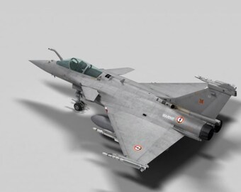 Rafale vliegtuig 3D-papiermodelkit PDF-bestand met plannen om zelf af te drukken, te knippen en te lijmen. DIY-papierpuzzel. Direct downloaden