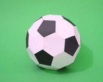 PaperCraft soccer ball (football) 3d paper model crafting PDF plans DIY template