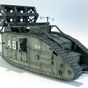 Kit de PaperCraft: modelo de papel 3D de tanque británico Mark IV de la Primera Guerra Mundial, planos en PDF para manualidades de papel, plantillas para manualidades de papel para decoración de pasatiempos y rompecabezas
