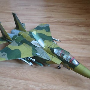 Kit de PaperCraft, avión F-15E Strike Eagle, modelo de papel 3D, kit de manualidades, planos en PDF para hacer uno mismo, plantilla de papel, rompecabezas, decoración