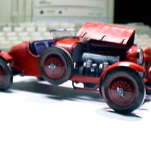 Kit de PaperCraft Alfa Romeo 1750 Ar-Monza, modelo de papel 3D, kit de manualidades, planos en PDF para imprimir y plantilla de manualidades de papel para bricolaje, decoración de rompecabezas de pasatiempo.