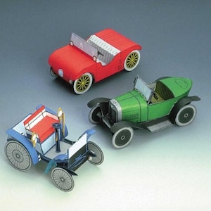 Kit de PaperCraft Opel Benz Velo Hanomag Autos antiguos 1903 Kit de manualidades de modelos de papel 3D Planos en PDF para hacer manualidades de papel DIY Plantilla para rompecabezas de pasatiempo