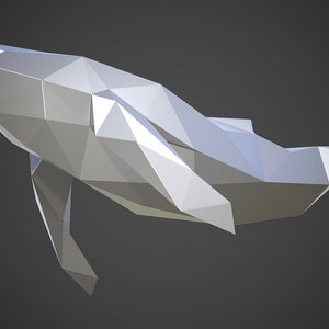 Kit PaperCraft, baleine, kit de création de modèle 3D en papier Plans PDF à imprimer, découpés et collés Modèle artisanal en papier pour bricolage, décoration de puzzle