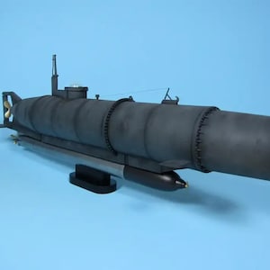 Kit de PaperCraft: modelo de papel 3D de submarino U-boat, kit de manualidades, planos en PDF para imprimir, cortar y pegar, plantilla de manualidades de papel para bricolaje, para pasatiempos, rompecabezas, decoración