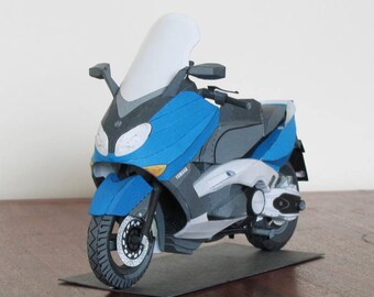 PaperCraft kit TMAX Yamaha Motorcycle Moped 3d paper model crafting kit PDF plans to print & DIY paper craft template
