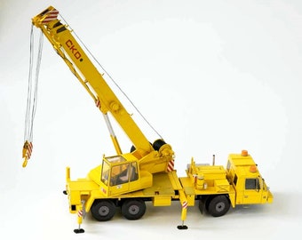 PaperCraft-Kit Crane Truck 3D-Papiermodell-Bastelset PDF-Pläne zum Ausdrucken, Ausschneiden und Kleben, DIY-Papierbastelvorlage für Hobby-Puzzle-Dekoration