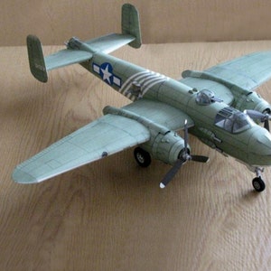 Kit de PaperCraft B-25 Mitchell, avión 3D, modelo de papel, kit de manualidades, planos en PDF, plantilla de manualidades de papel para bricolaje, pasatiempo, rompecabezas, decoración