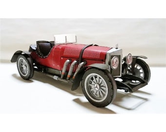 PaperCraft kit Mercedes SSK car 3d paper model crafting kit PDF plans to DIY paper craft template for hobby puzzle decor
