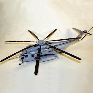 Kit de PaperCraft CH-53 Sea Stallion Helicopter, kit de manualidades con modelos de papel 3D, planos en PDF para manualidades de papel, plantillas, pasatiempos, rompecabezas, decoración