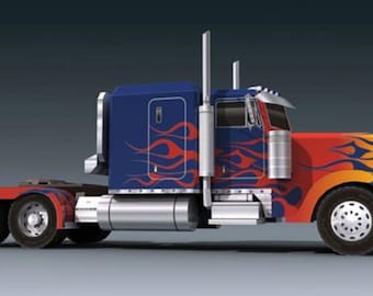 PaperCraft kit truck 3d paper model crafting PDF plans DIY template