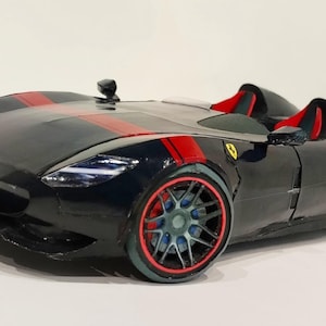 Kit de PaperCraft, modelo de papel 3D del coche Ferrari F40, kit de manualidades, planos en PDF para imprimir, cortar y pegar, plantilla de manualidades de papel para bricolaje, para pasatiempos, rompecabezas, decoración