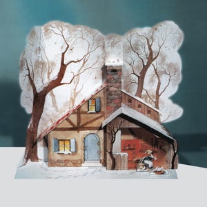 Kit de PaperCraft: Casa de la Princesa, miniatura de papel 3D, kit de manualidades, planos en PDF con texturas de colores para crear plantillas de papel DIY para un pasatiempo divertido.
