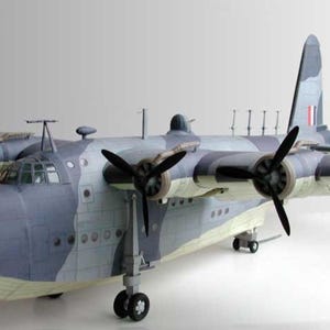 Kit de PaperCraft, avión MKII Sunderland, modelo de papel 3D, kit de manualidades, planos en PDF para imprimir, cortar y pegar, plantilla de manualidades de papel para bricolaje, pasatiempo, rompecabezas, decoración