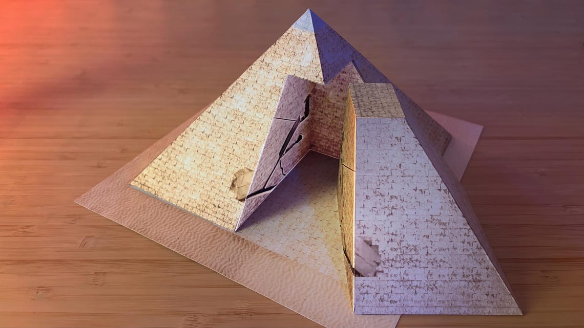 Papercraft Kit Pyramid of Giza Khufu 3d Paper Model Crafting PDF Plans ...