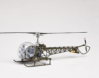 PaperCraft kit H-13 Sioux Bell helicopter 3d paper model crafting kit PDF plans to DIY paper craft template