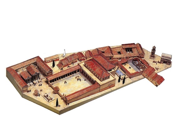 PaperCraft kit Ancient Roman city Glanum 3d paper model crafting PDF plans DIY template