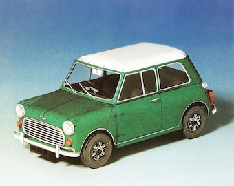 Kit de PaperCraft: Mini coche detallado, modelo de papel 3D, kit de manualidades, planos en PDF para imprimir, cortar y pegar, plantilla de manualidades de papel para bricolaje, para decoración de rompecabezas de pasatiempos