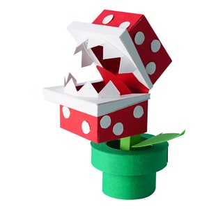 PaperCraft Venusfliegenfalle Pflanze 3D Papiermodell Bastelset PDF Pläne zum Ausdrucken Ausschneiden & Kleben DIY Papier Handwerk Vorlage für Hobby Puzzle Dekor