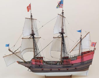 PaperCraft kit Wodnik Meerman galleon ship 3d paper model crafting kit PDF plans to print & DIY paper craft template for hobby puzzle decor