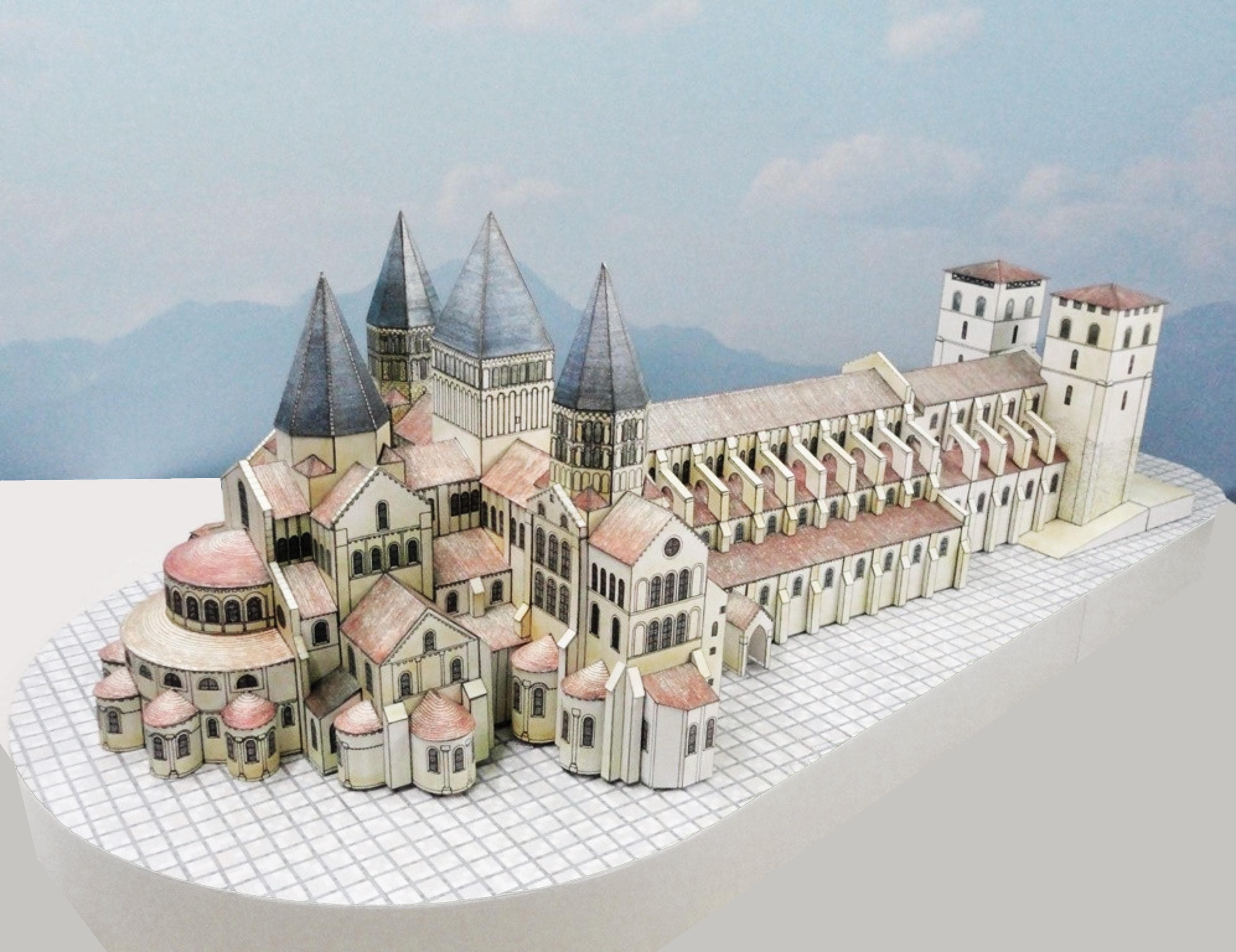 Papercraft Kit Cluny Abbey Monastery 3d Paper Model Crafting Kit PDF ...
