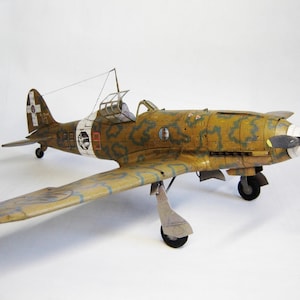 Kit de PaperCraft: avión Macchi C.202 Folgore, modelo de papel 3D, kit de manualidades, planos en PDF para imprimir y plantilla de manualidades de papel DIY, pasatiempo, rompecabezas, decoración