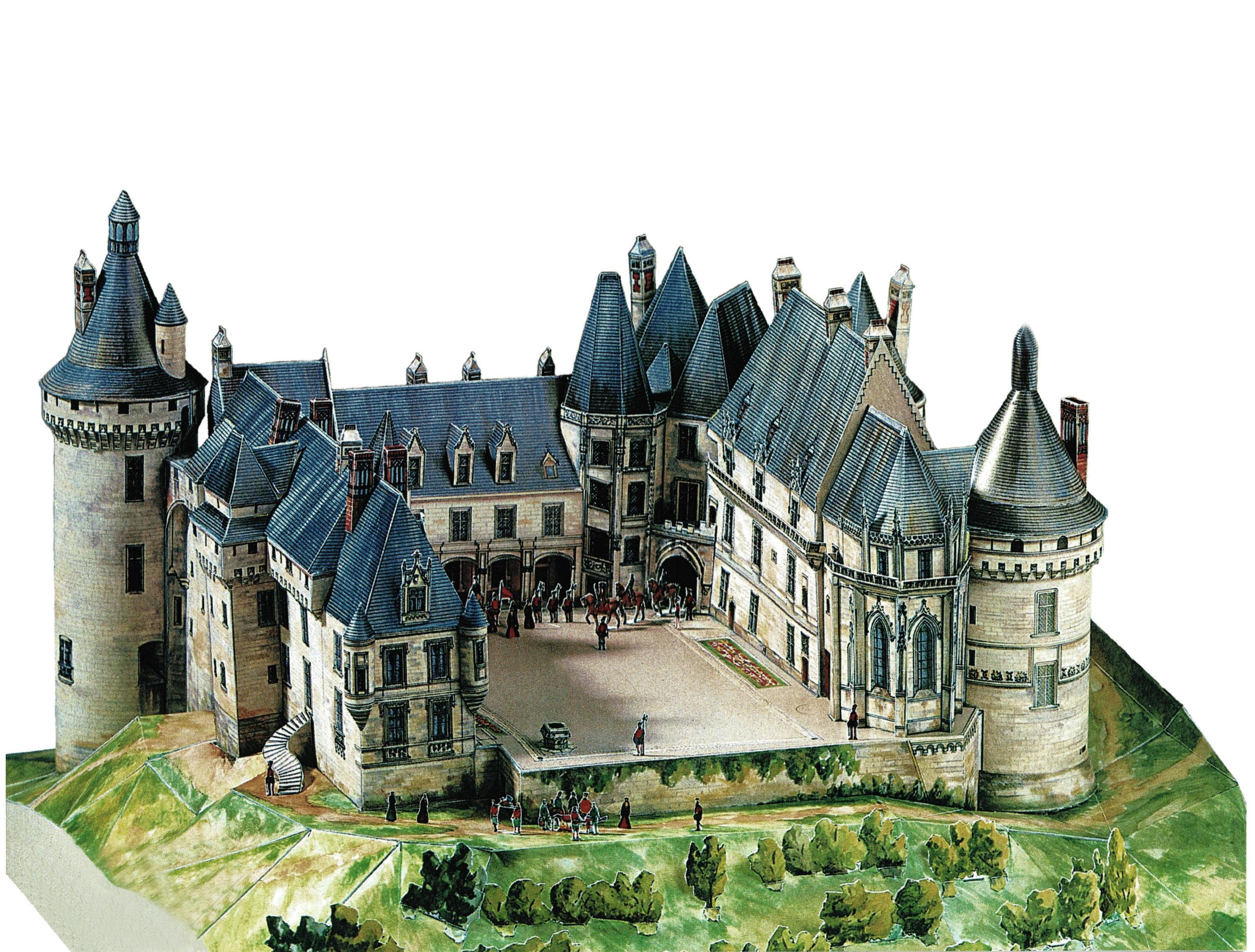 Papercraft Kit Chateau De Chaumont France 3d Paper Model Crafting