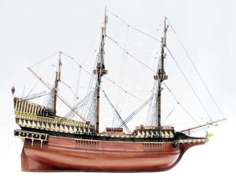 PaperCraft kit Golden Hind 3d paper model crafting kit PDF plans to print cut & glue DIY paper craft template for hobby puzzle decor