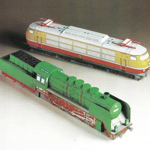 PaperCraft kit Locomotive E-Lok 103 Dampflok 050 3d paper model crafting kit PDF plans to print& DIY paper craft template hobby puzzle decor