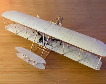 PaperCraft kit Wright Brothers Flyer airplane 3d paper model crafting PDF plans DIY template