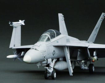 PaperCraft kit F/A-18F Superhornet plane 3d paper model crafting kit PDF plans to DIY paper craft template hobby puzzle decor