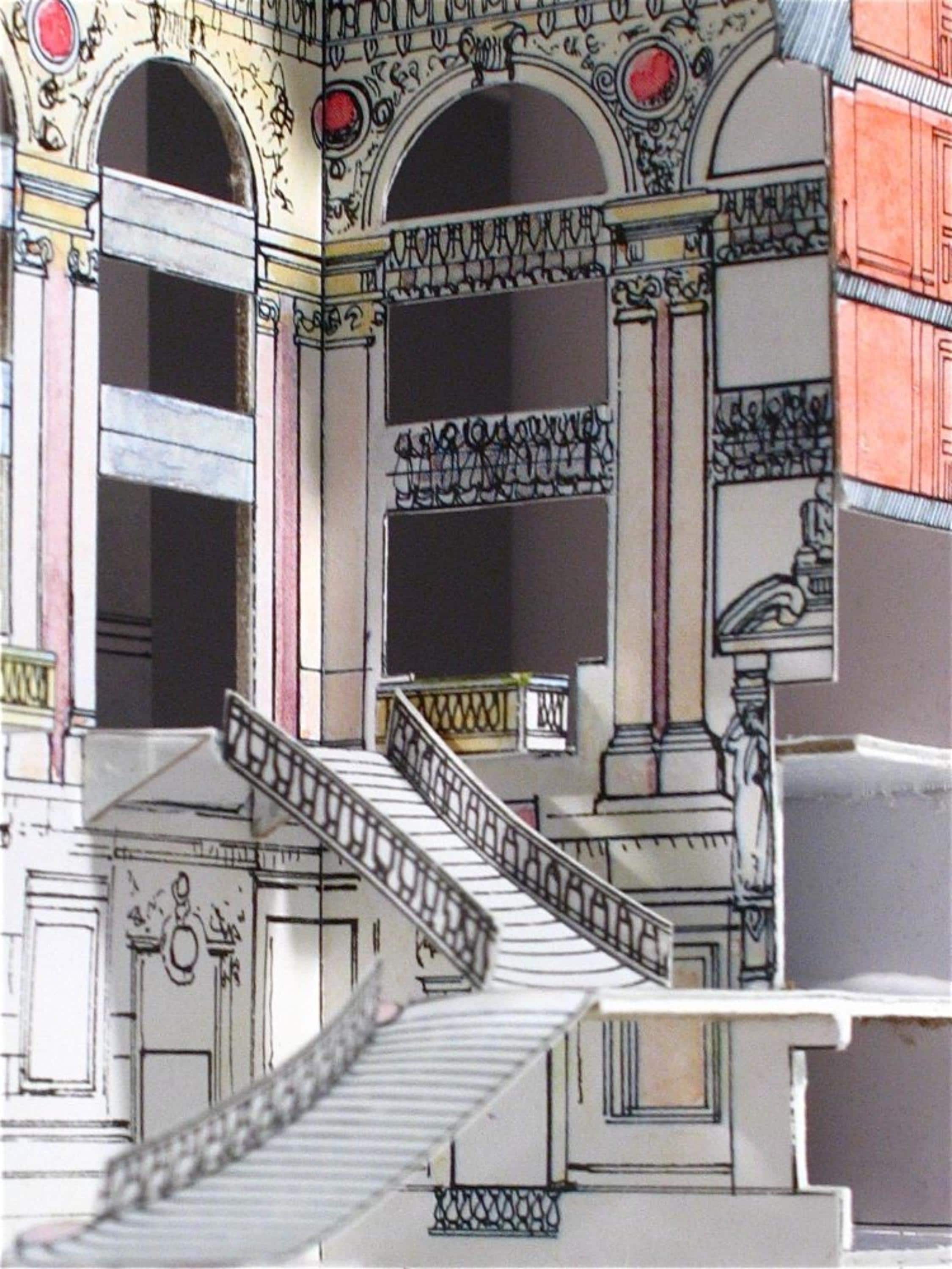 Opera House Craft Pattern Papercraft Kit Paris Opera House Architecture 3d Paper Model Crafting ...