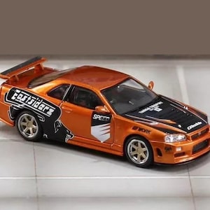 Kit de PaperCraft: Nissan Skyline GT-R, modelo de papel 3D, kit de manualidades, planos en PDF para imprimir, cortar y plantillas de manualidades de papel para decoración de rompecabezas.