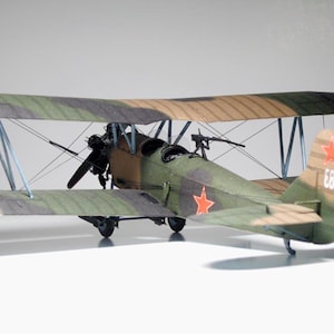 PaperCraft kit Po-2 Biplane 3d paper model crafting kit PDF plans to print cut & glue DIY paper craft template hobby puzzle decor