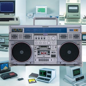Kit di PaperCraft per dispositivi della vecchia scuola, console per computer Jukebox, confezione da oltre 50 miniature di modelli di carta 3D, progetti PDF per modelli di carta fai da te