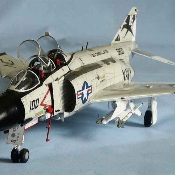 PaperCraft kit F-4 Phantom plane 3d paper model crafting kit PDF plans to print cut & glue DIY paper craft template hobby puzzle decor