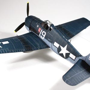 Kit de PaperCraft, avión F6F Hellcat, modelo de papel 3D, kit de manualidades, planos en PDF para imprimir, cortar y pegar, plantilla de manualidades de papel para bricolaje, pasatiempo, rompecabezas, decoración