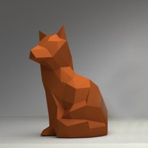 Kit de manualidades con modelos de papel 3D de Fox, planos en PDF para imprimir, cortar y pegar, plantilla de manualidades de papel para bricolaje, para decoración de rompecabezas y pasatiempos