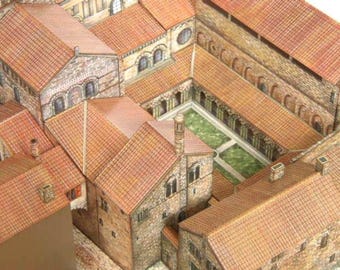PaperCraft kit Cathedral Le Puy 3d building paper model crafting PDF plans DIY template