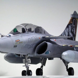 Kit de PaperCraft, avión Rafale, modelo de papel 3D, kit de manualidades, planos en PDF para imprimir, cortar y pegar, plantilla de manualidades de papel para bricolaje, pasatiempo, rompecabezas, regalo