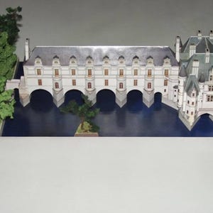 Kit de PaperCraft: Castillo de Chenoncea, modelo de papel 3D, kit de manualidades, planos en PDF para imprimir, cortar y pegar, plantilla de manualidades de papel para bricolaje, para decoración de rompecabezas y pasatiempos.