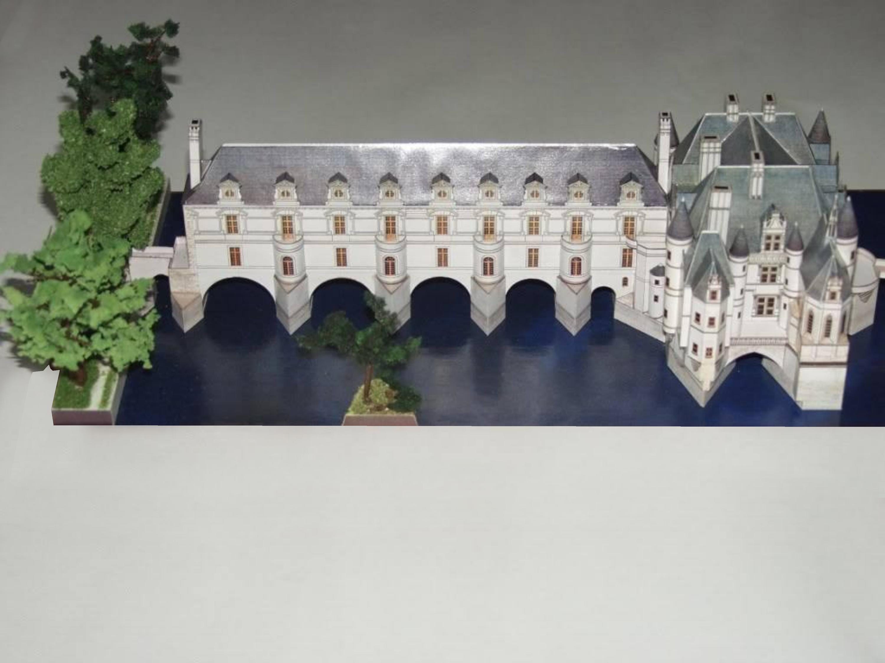 ペーパークラフトキット シュノンソー城 3Dペーパーモデルクラフト