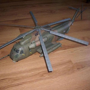 Kit de PaperCraft CH-53 Sea Stallion Helicopter, kit de manualidades con modelos de papel 3D, planos en PDF para manualidades de papel, plantillas, pasatiempos, rompecabezas, decoración