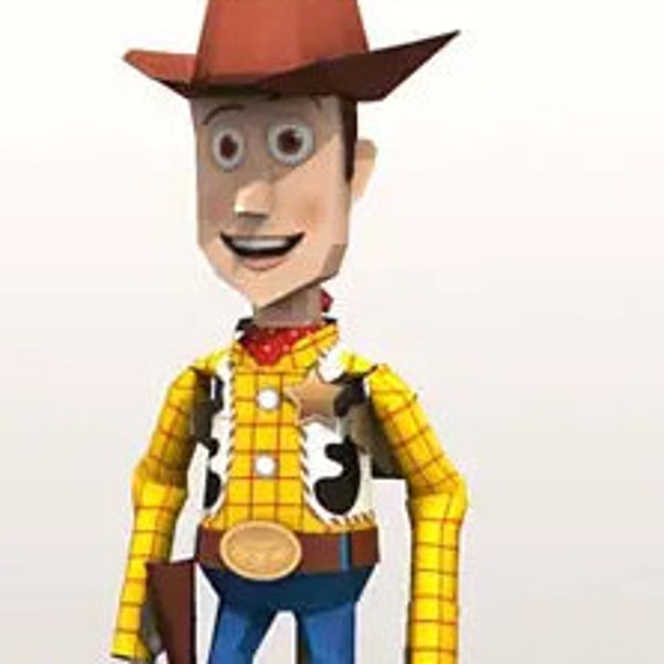 PaperCraft Woody Toy Story 3D-bouwpakket voor papieren modellen PDF-plannen om af te drukken, knippen en lijmen, DIY-papierknutselsjabloon voor hobbypuzzeldecor